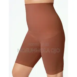 Plus-size High Waist Shapewear Tight Pants - Brown