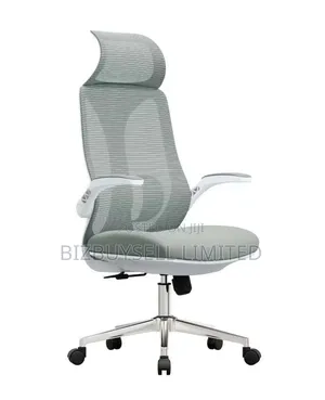 Executive Ergonomic Swivel Chair With Headrest Folding Arms.