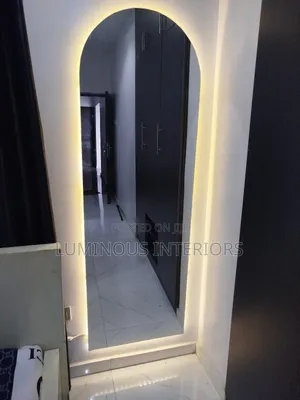 Thick Glass Mirror With Led Light (2 by 6ft Curved)