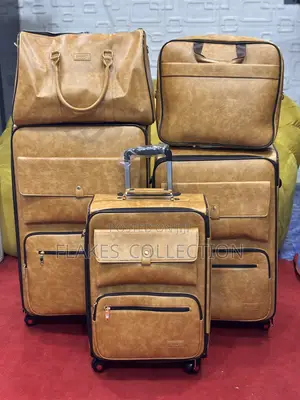 Set of 5 Leather Luggage Box