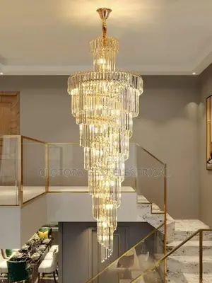 Big Crystal Luxury Chandelier Staircase Light Available Now