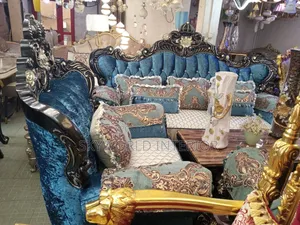 Italian Royal Blue 8 Seater Sofa