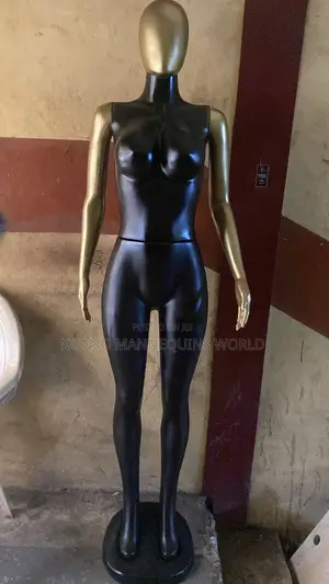 Plastic Female Size 10 Faceless Black N Gold Mannequin