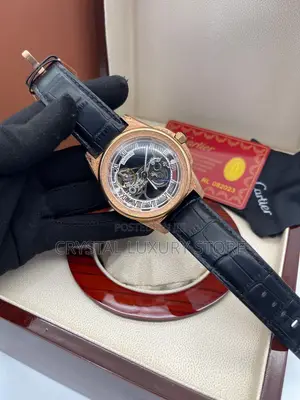 Cartier Quality Luxury Men Genuine Leather Wristwatch