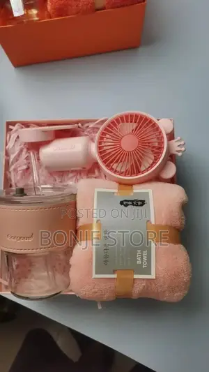 3 in I Gift Box, Towel, Protective Cup, and Mini Handy Fan