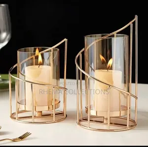 European Style Glass Candle Holder Candlelight Decor