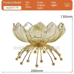 American European Exotic Gold Glass Flower/Food Tray