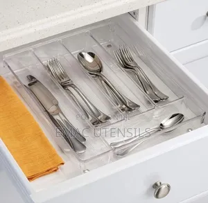 Acrylic Transparent Expandable Cutlery Divider Storage Tray