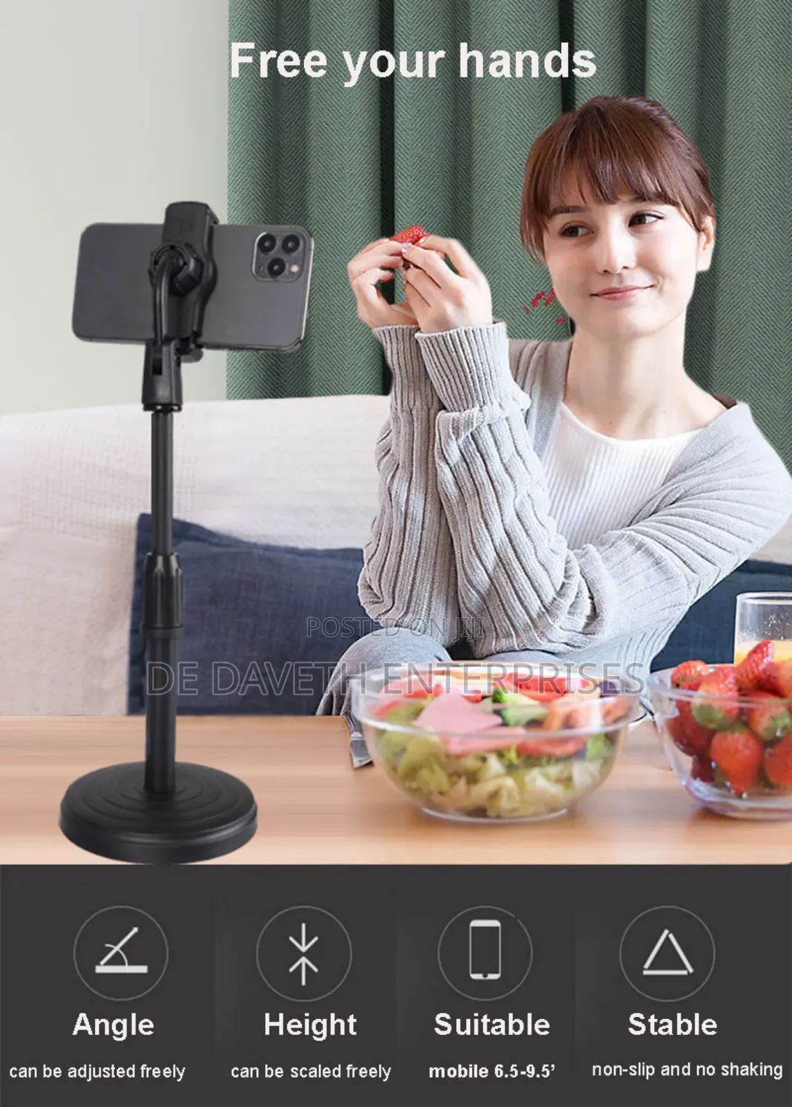 Extendable Table Phone Holder for Live Streaming