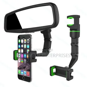 Adjustable Car Rear-View Mirror Phone Holder