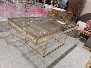 Classic Gold Glass Top Dinning Table.