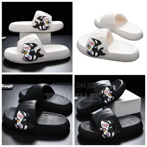 Black And White Colours Jelly Slides Slippers