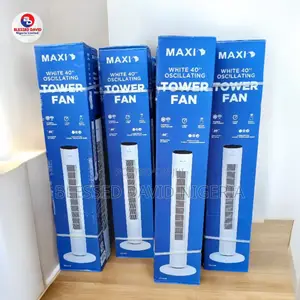 Maxi Tower Fan 40 Inch Oscillating, 45watts White