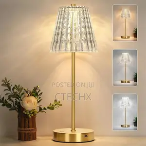 Vintage Flower Lamp, Rechargeable 3 Colors Bedside Lamp
