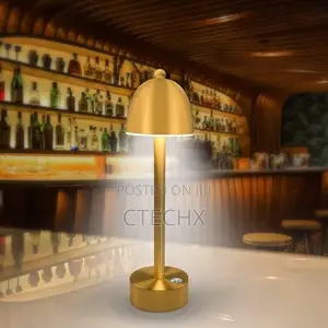 Gold Cordless Table Mushroom Lamp Usb Rechargeable Dimmable
