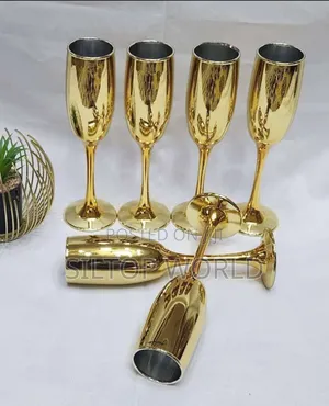 6pcs Electroplated Gold Champagne Cups