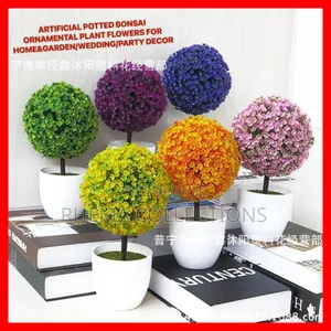 Artificial Potted Bonsai Ornamental Plant Flowers