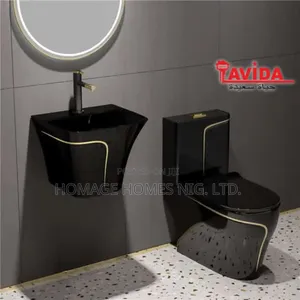 Black Goldline Executive Wc Wit Suspended Basin