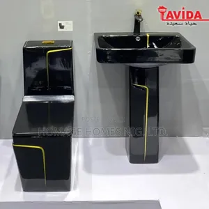 Black Goldine Square Wc Wit Basin