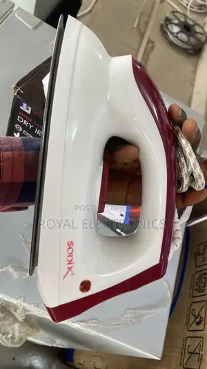 White Corded Electric Sonik Dry Iron With Nonstick Soleplate
