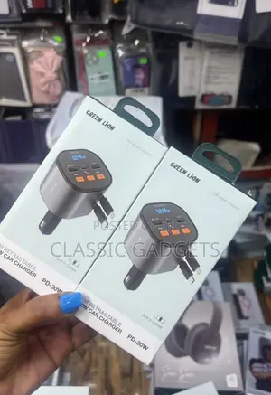 Green Lion FM Retractable 50W Car Charger