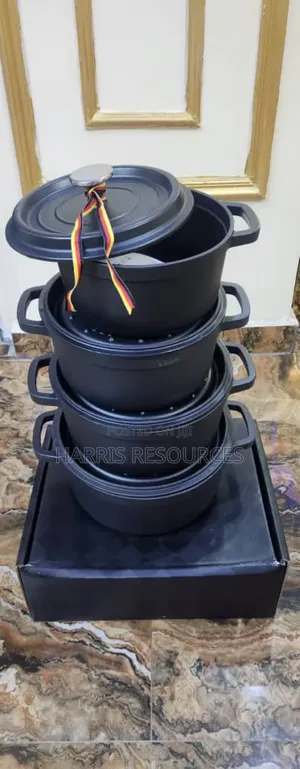 4pcs Iron Caste Enamel Coated Non Stick Pots