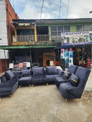 L-Shaped Padded Sofa With Two Singles