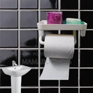 Bathroom Soap and Tissue Roll Holder With Super Suction