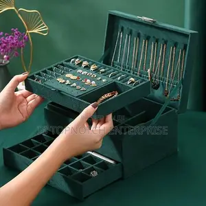 Ring Earring 3 Tier Jewelry Necklace Bracelet Storage Box