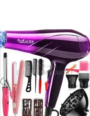 Professional Hair Dryer Straightener With Accessories