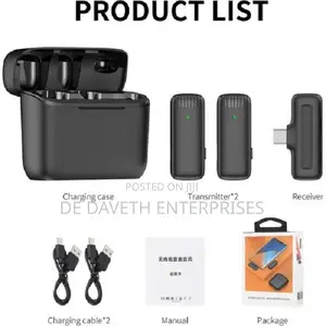 Type-C Wireless Lavalier Microphone With Cup Case Charger