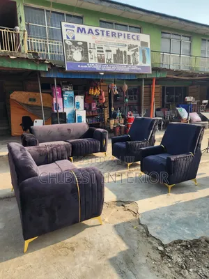 7 Seaters Upholstery Padded Sofa Fabric Chairs