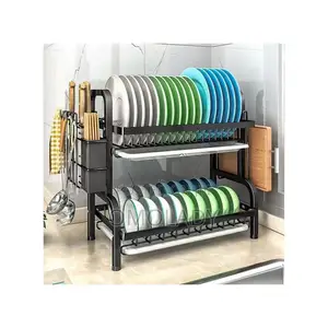 2 Tiers Stainless Steel Plate Rack