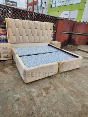 Padded 6by6 Bed Frame With Two Side Drawers