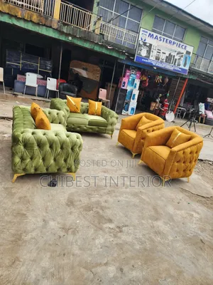 Padded Sofa Six Seaters Upholstery Fabric Chair