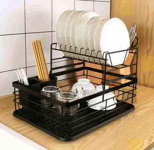 2 Layer High Quality Cast Iron Dish/Plate Rack With Stand