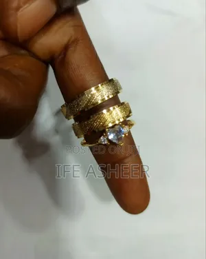 France Gold Set of Wedding Ring 01 - Female (Size 6 - 11)