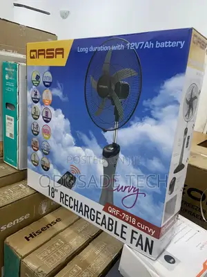 Cool Comfort Qasa Rechargeable Fan QRF-7918 Curvy - 18"