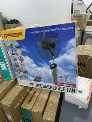 Stasy Cool With Qasa Rechargeable Fan QRF-7918 Curvy - 18"