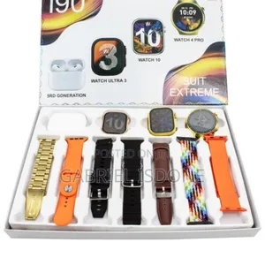 I90 Smart Watch 3 in 1. With Airpod and 7 Straps
