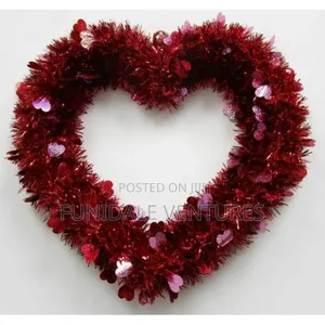 16" Red Heart Shaped Wreath