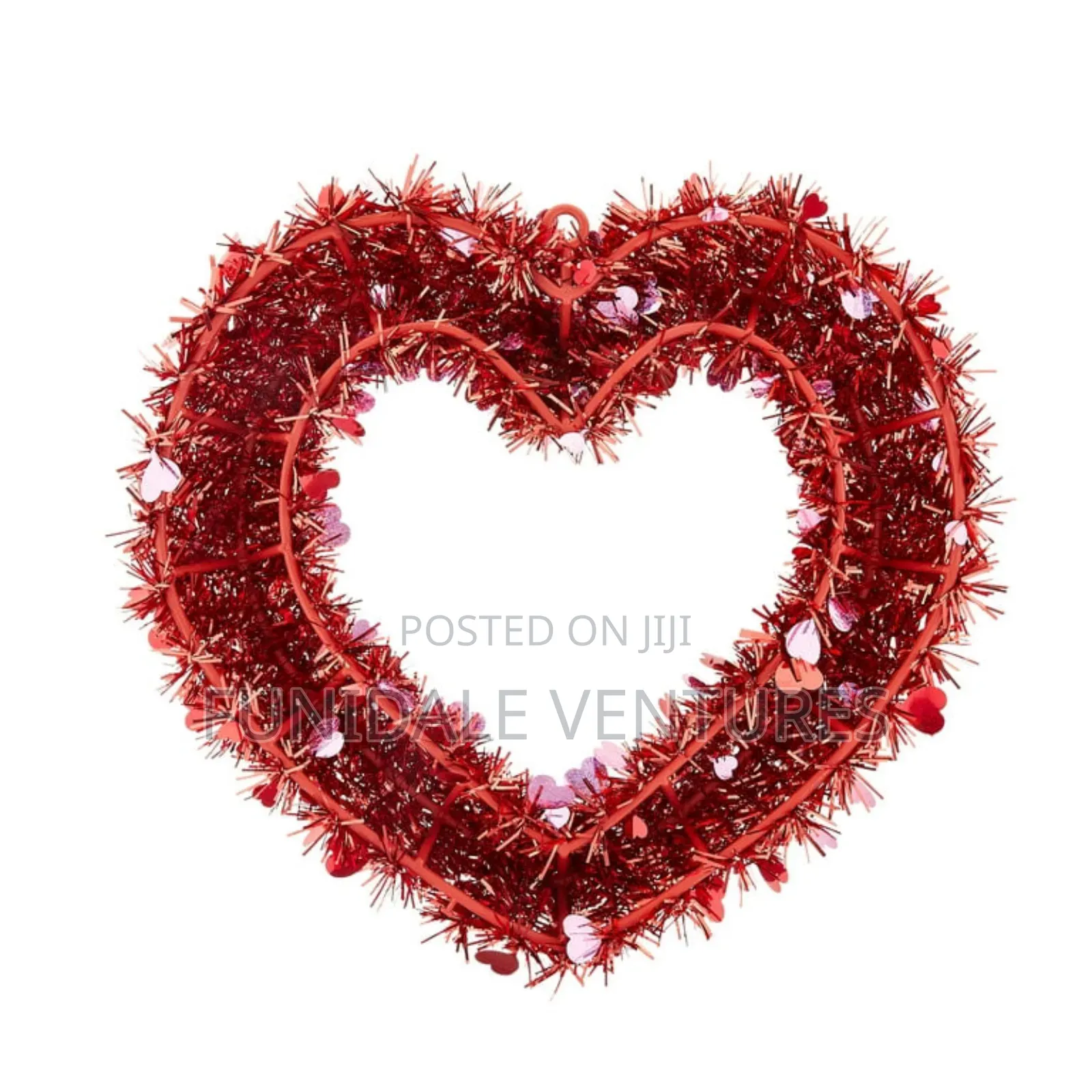 16" Red Heart Shaped Wreath