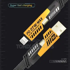 Flat Wire 2 To 2 Fast Charging Data Cable - 65W