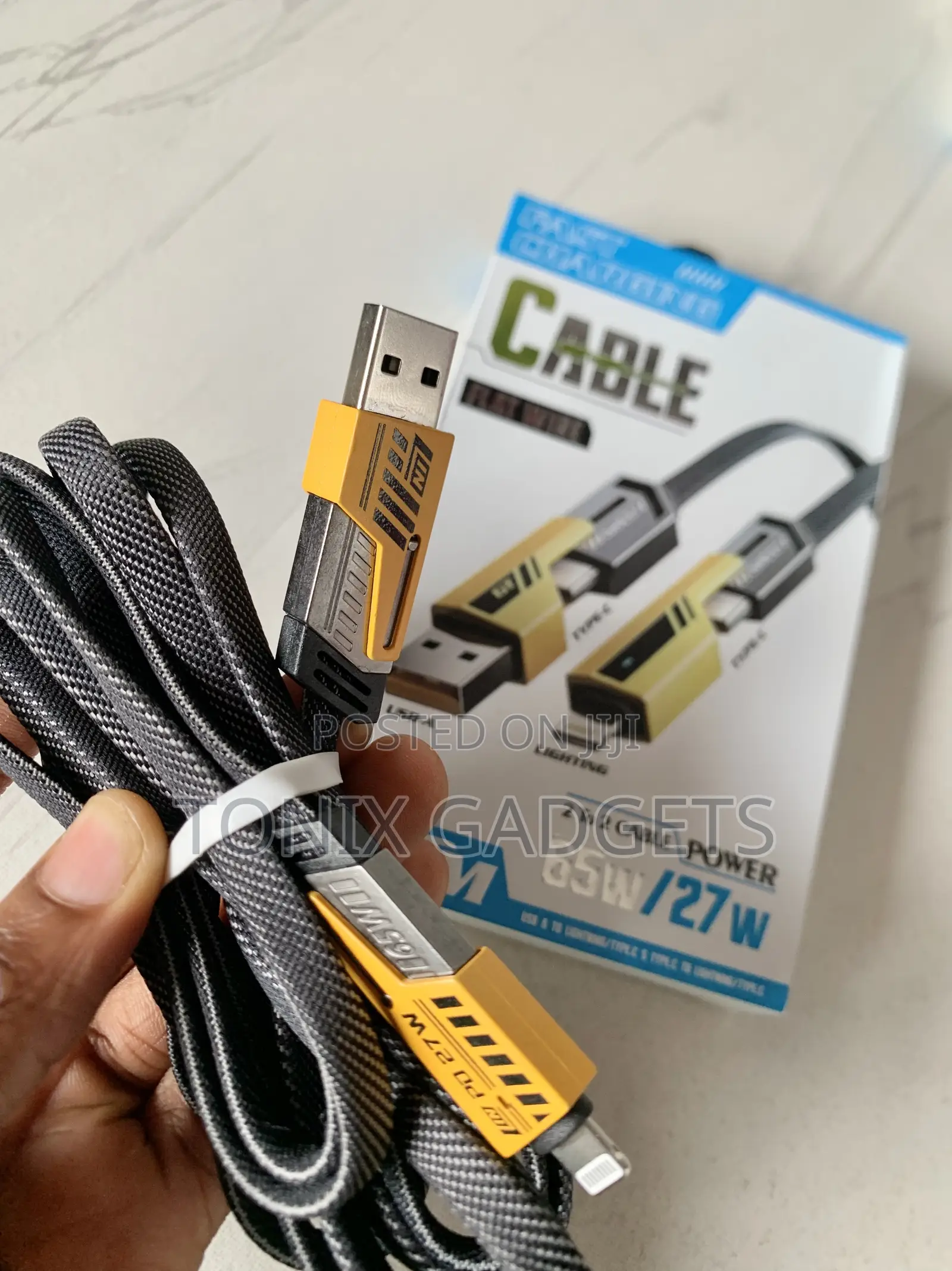 Flat Wire 2 To 2 Fast Charging Data Cable - 65W