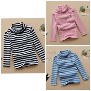 Unisex Girls and Boys Striped Halter Neck Long Sleeves Top