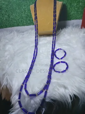 Blue Beaded Necklace for Men