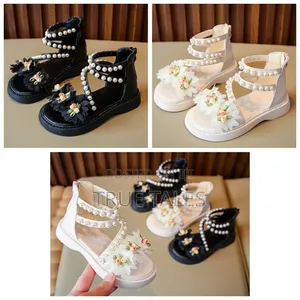 Girl's Flower and Beaded Sandals Sizes 24 to 37
