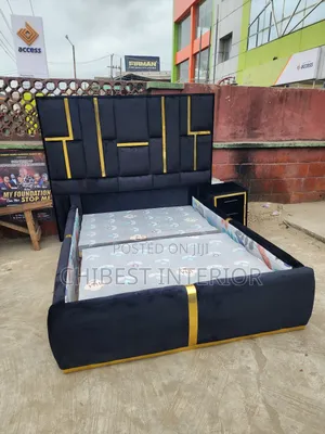 Set of Black 4.5by6 Upholstery Bed