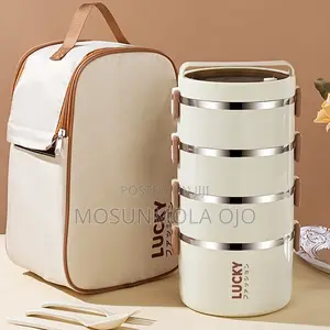 4 Layer Stainless Steel Lunch Boxes With Bags and Utensils