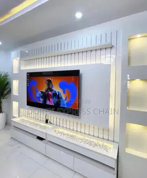 Sophisticated TV Consoles With Built-in Wall Lighting